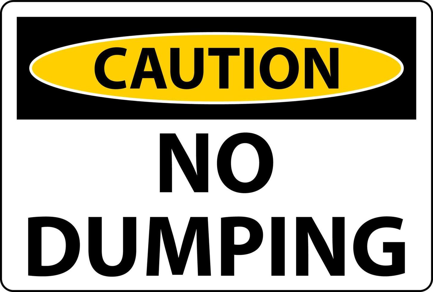 Caution No Dumping Sign On White Background vector