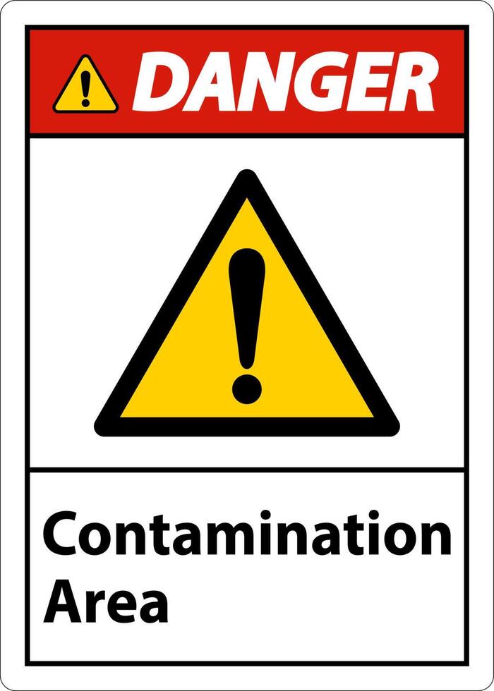 Contamination Area Danger Sign On White Background vector