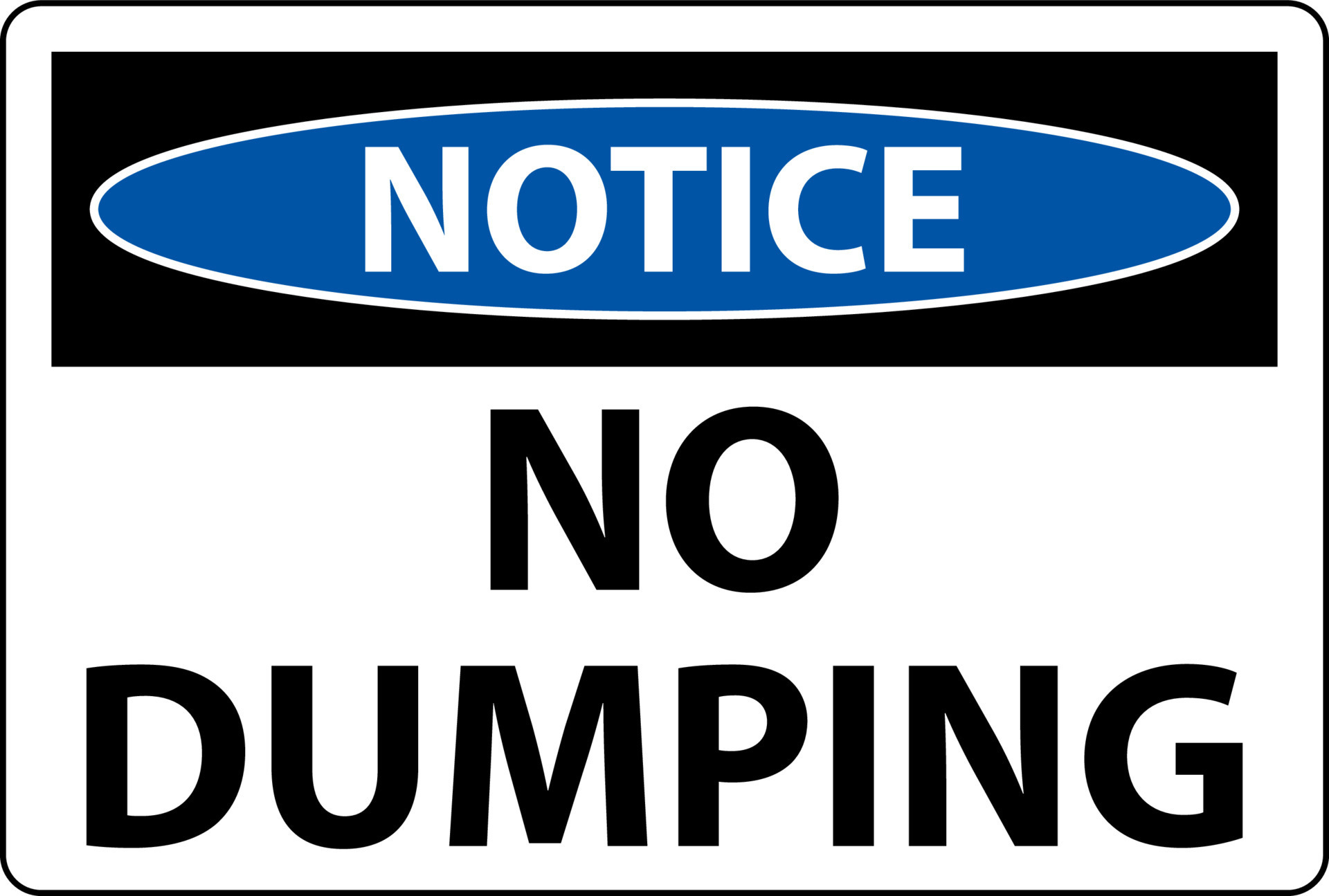 Notice No Dumping Sign On White Background 15293182 Vector Art at Vecteezy