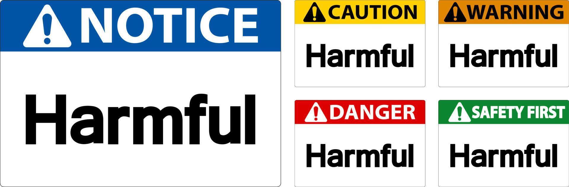 Harmful Warning Sign On White Background vector