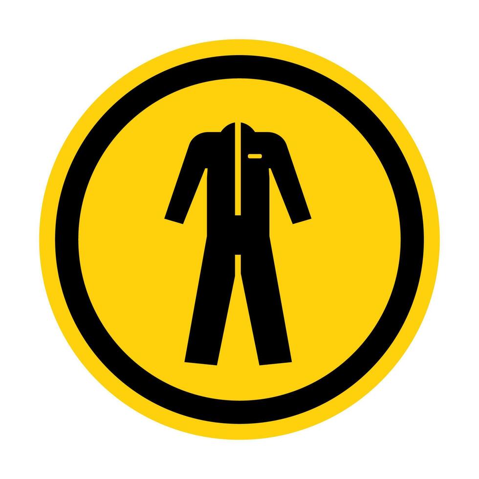 Caution Wear protective clothing sign on white background vector