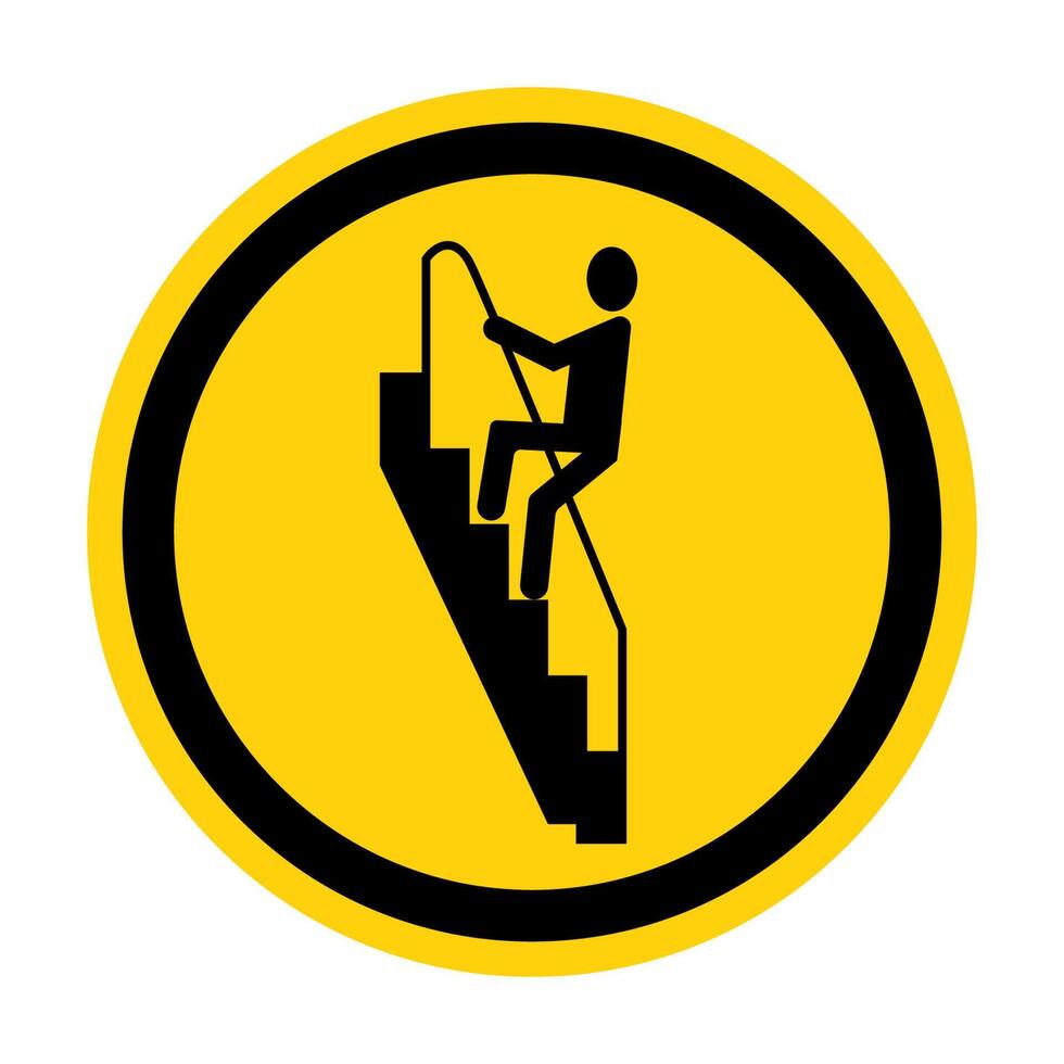 Caution Walk Down Stairs Backwards Sign vector