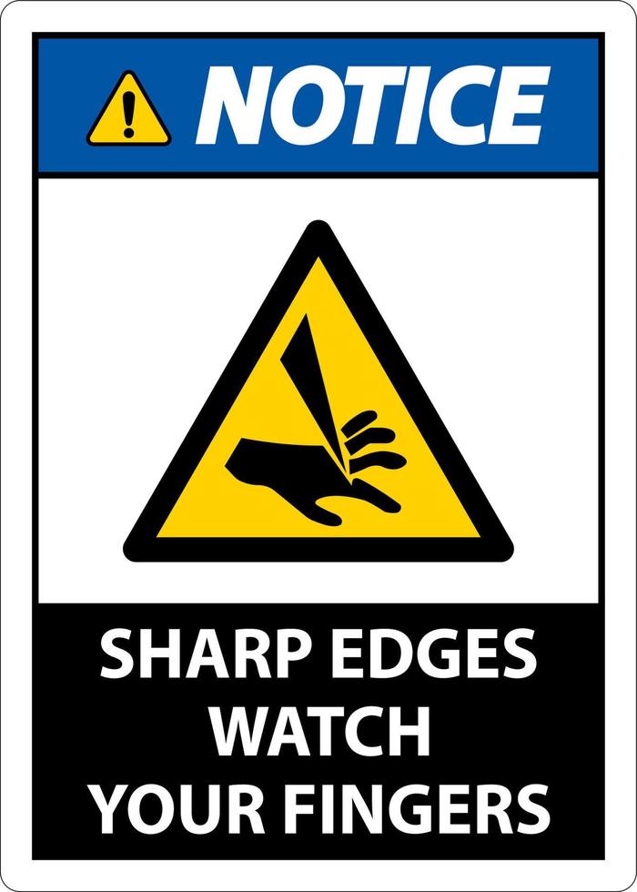 Notice Sharp Edges Watch Your Fingers On White Background vector