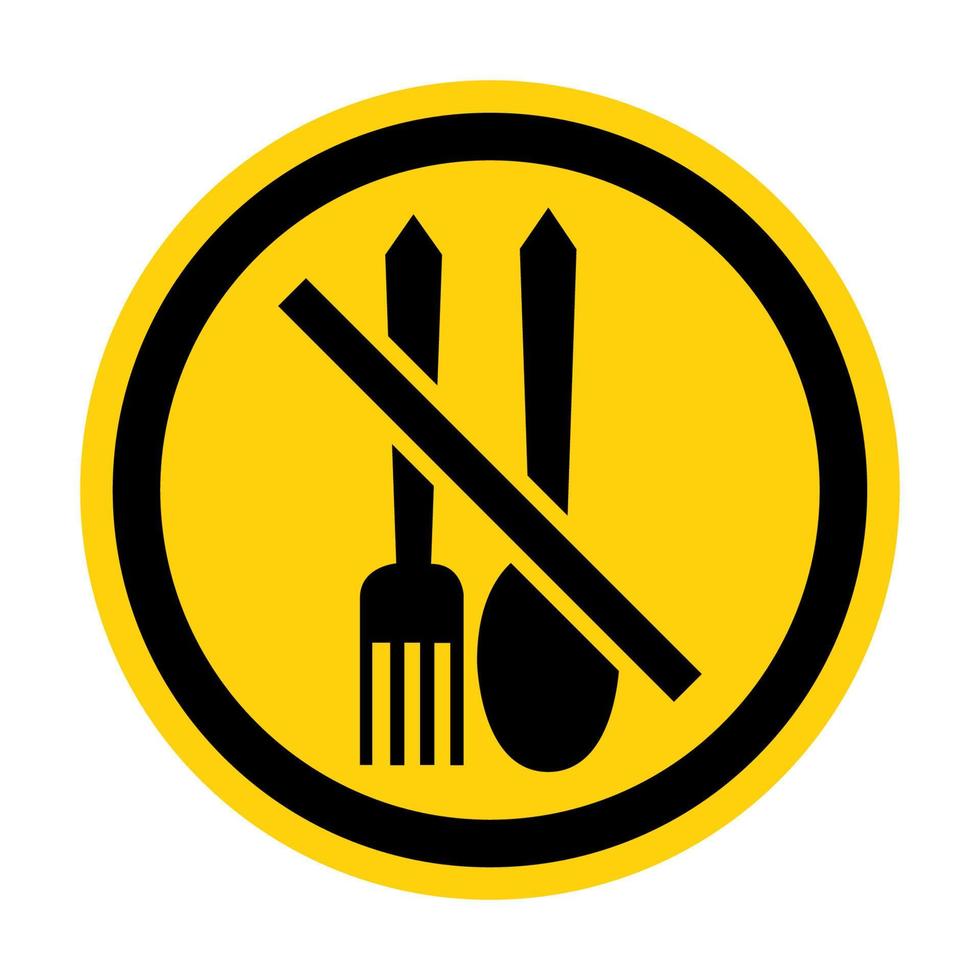 No se permiten alimentos símbolo sobre fondo blanco. vector