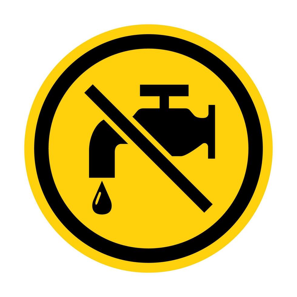 Ningún signo de grifo de agua sobre fondo blanco. vector