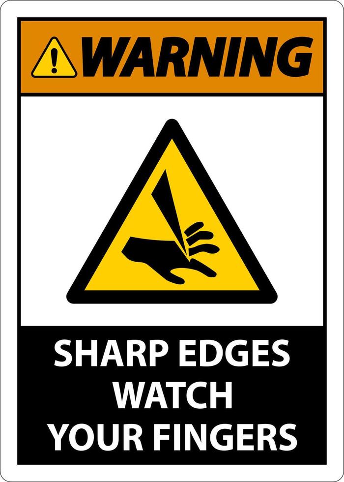 Warning Sharp Edges Watch Your Fingers On White Background vector