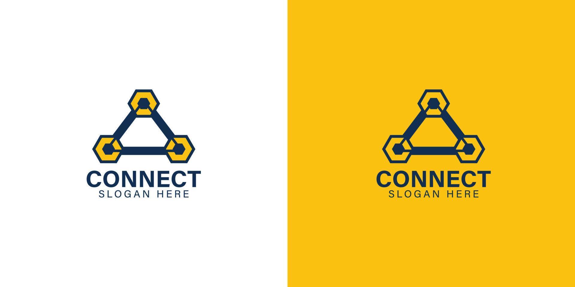 conectar plantilla de logotipo de empresa minimalista vector