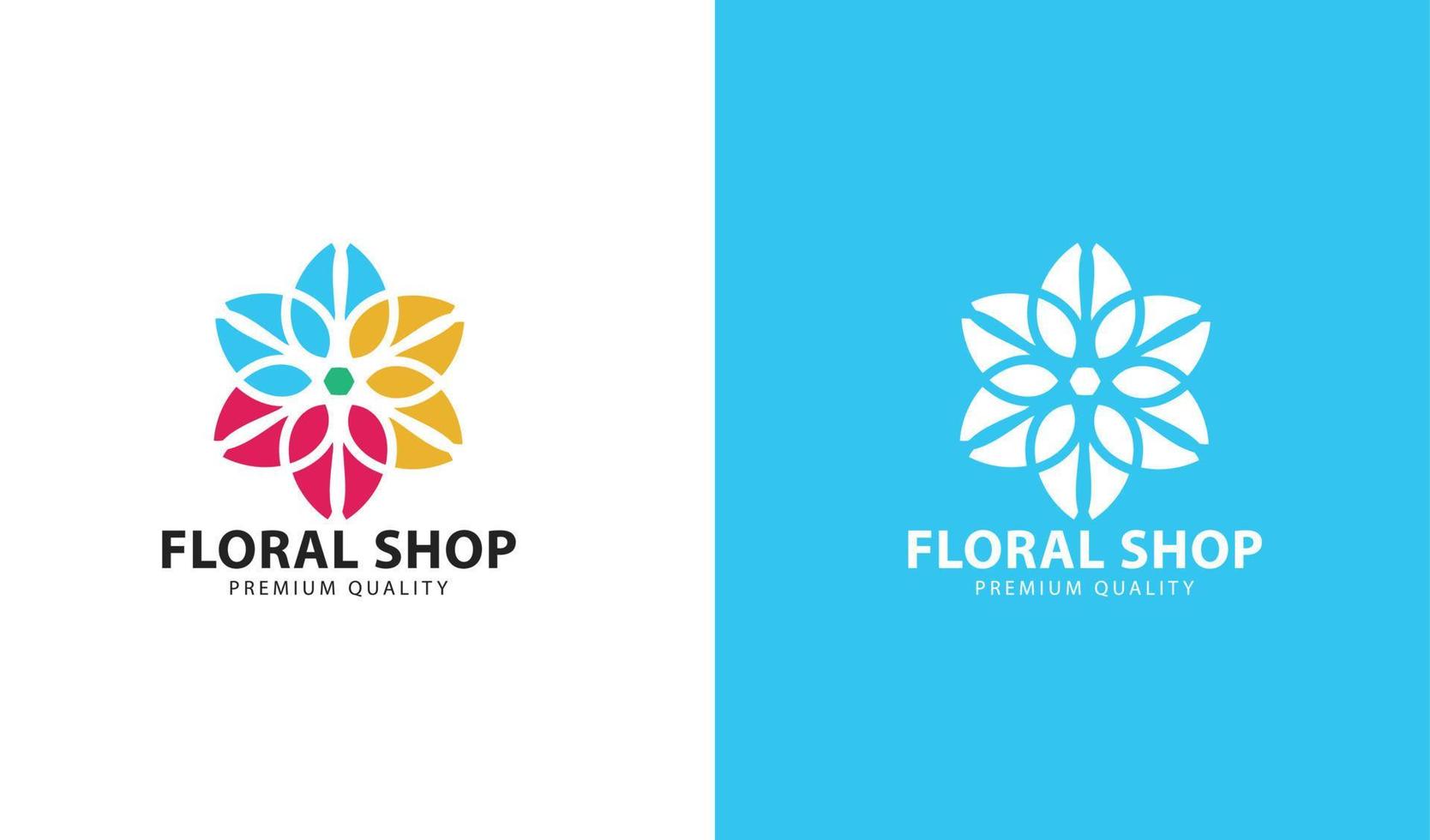 diseño simple de plantilla de logotipo de tienda floral vector