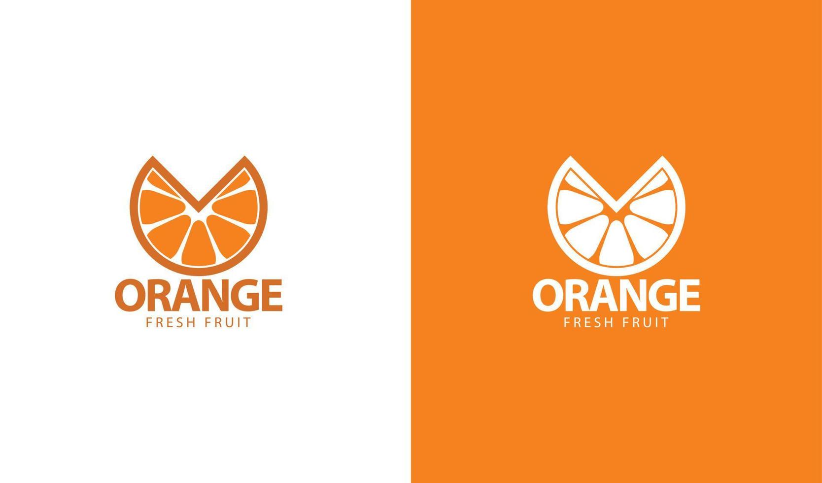 orange fruit nature simple logo template vector