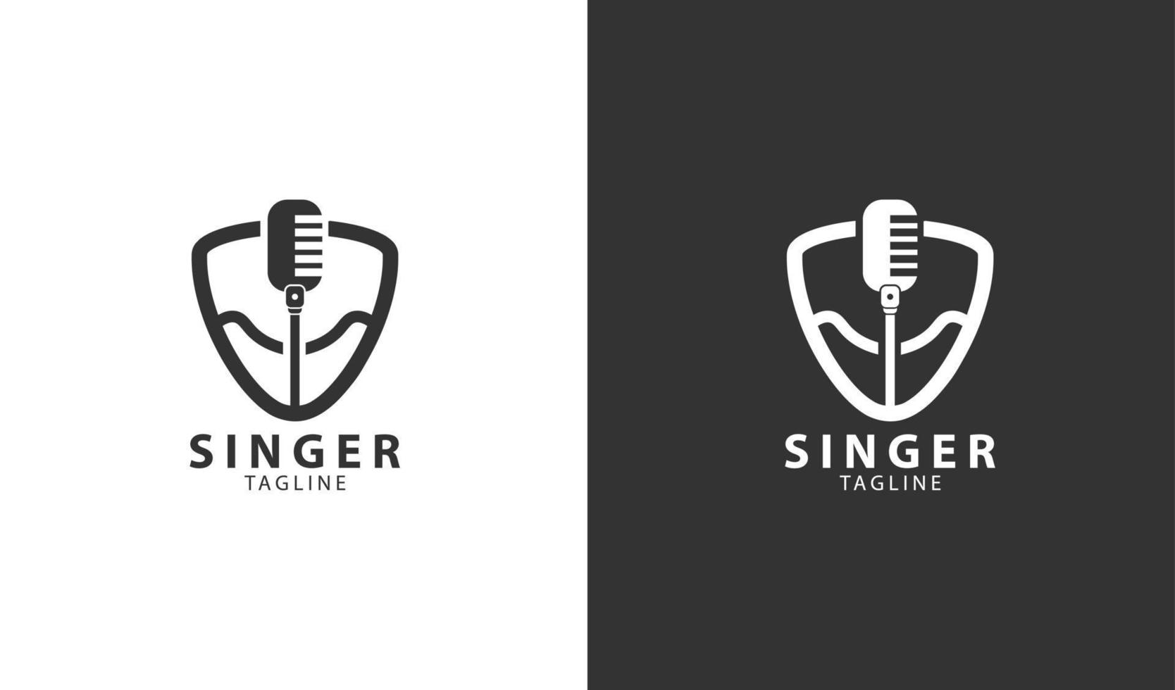 idea de diseño simple de plantilla de logotipo de cantante vector