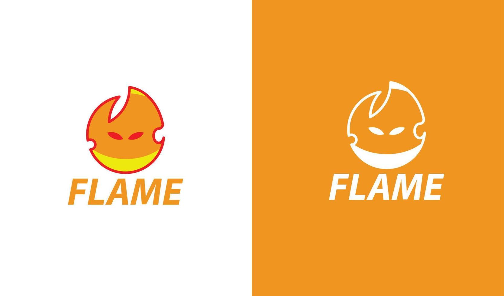idea de diseño simple de plantilla de logotipo de llama de fuego vector