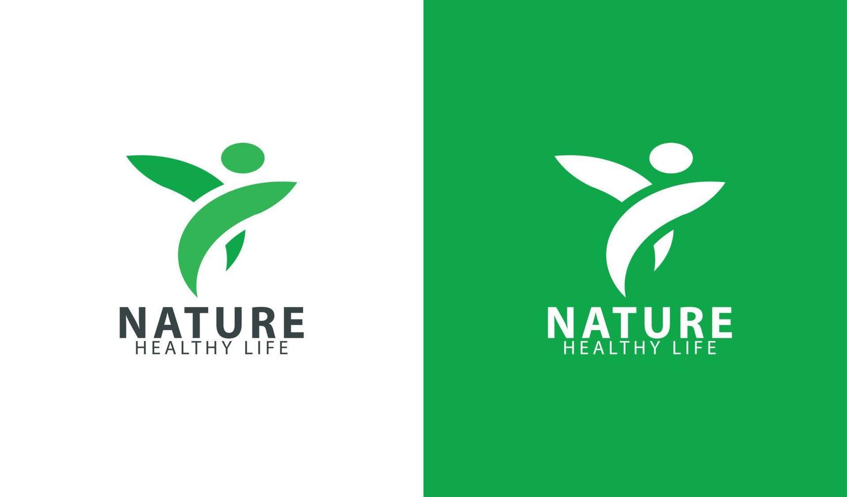 nature health logo template simple design vector