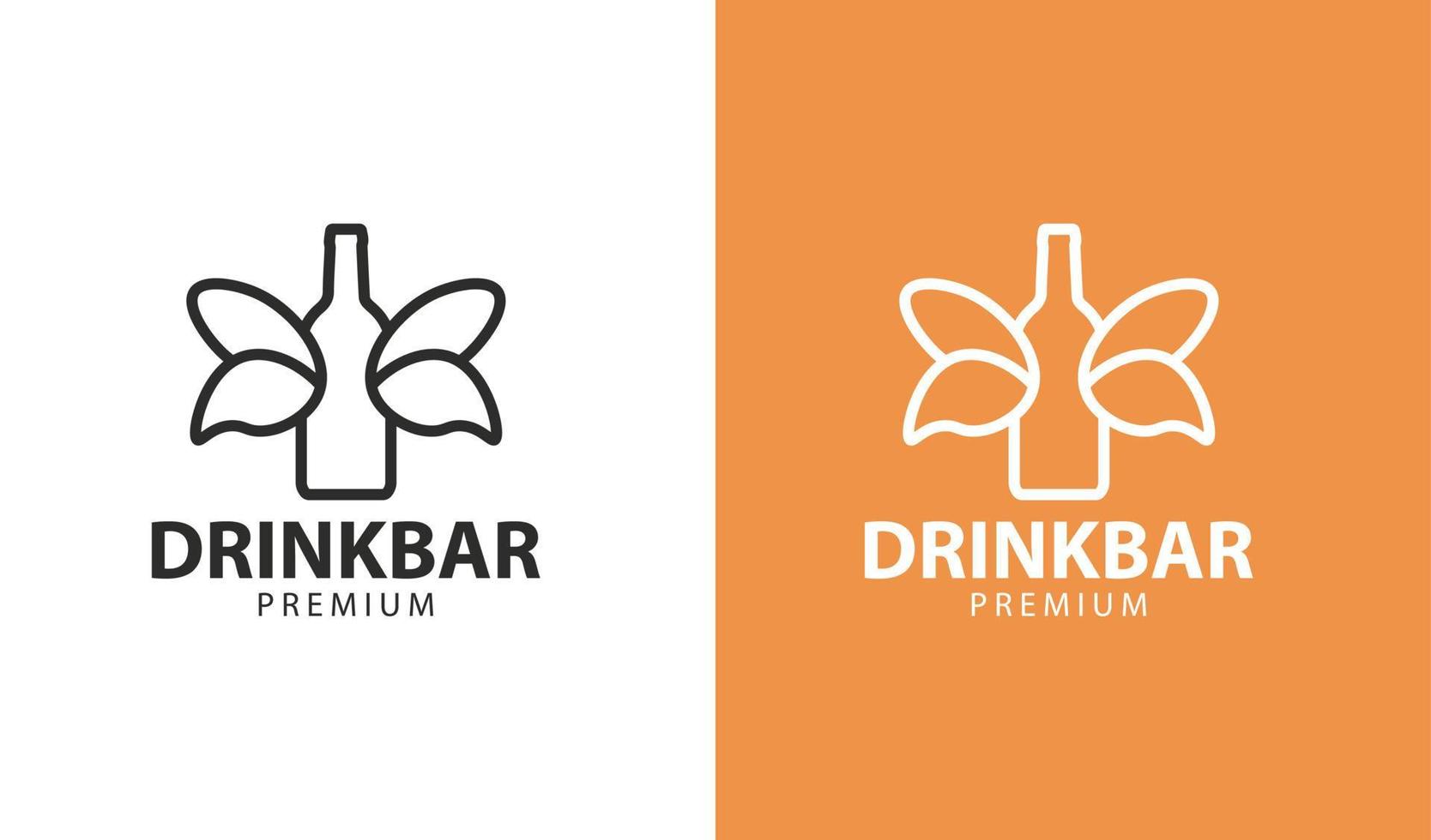 drink bar logo template simple design vector