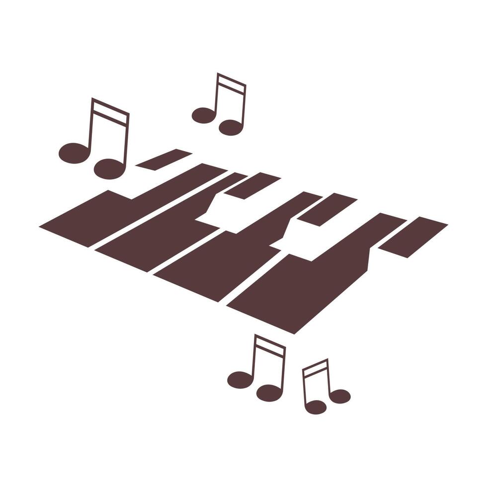 diseño de icono de logotipo de piano vector