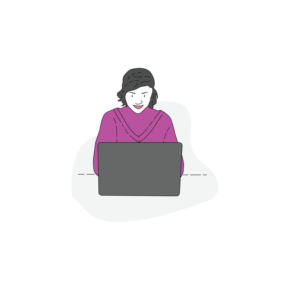 mujeres con laptop vector