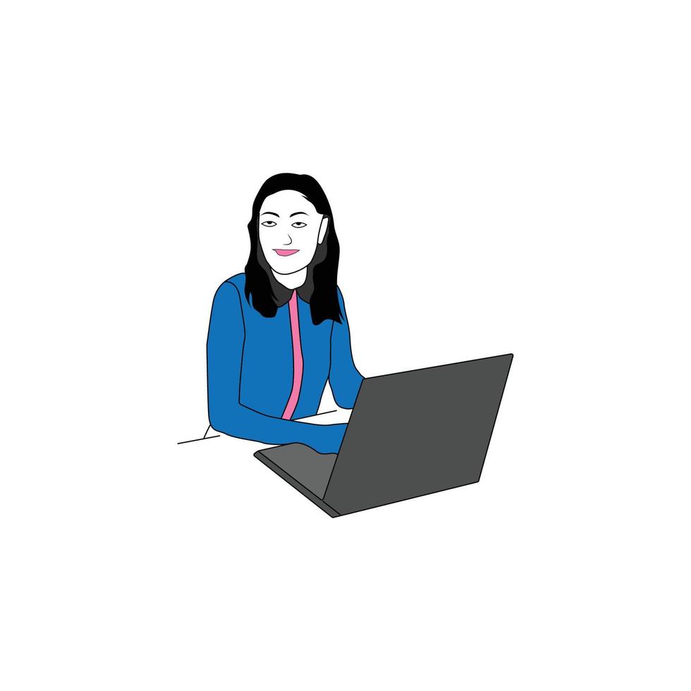 mujeres con laptop vector