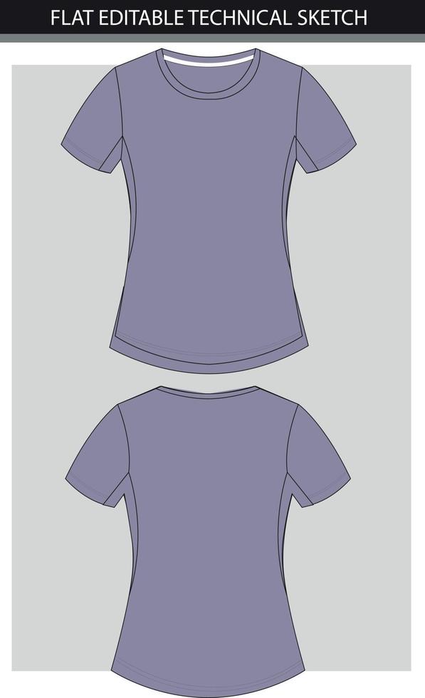 Technical flat sketch of sportswear top vector file