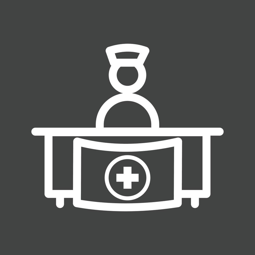 Hospital Reception Line Inverted Icon vector