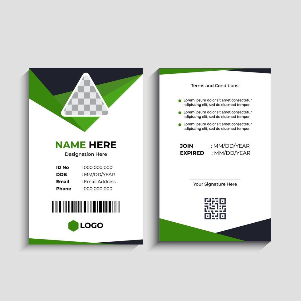 Simple and Clean Corporate ID Card Template Design vector