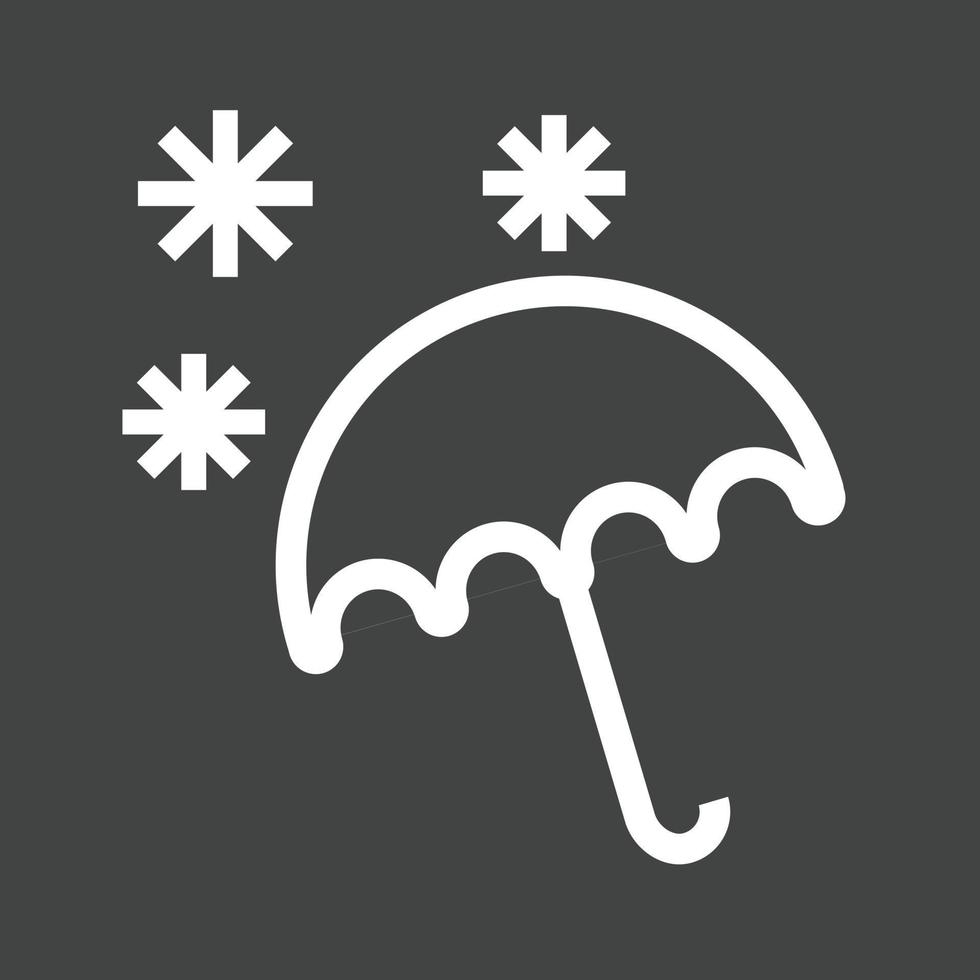paraguas con icono de línea de nieve invertida vector