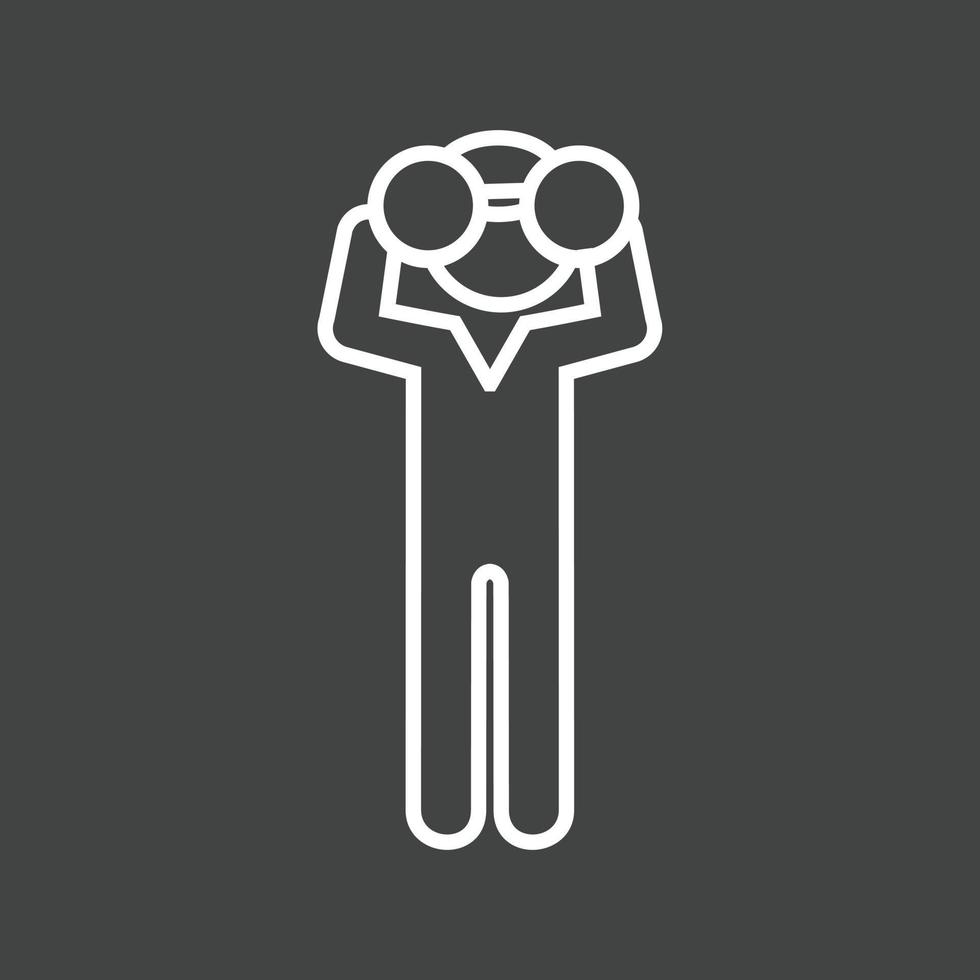 Using Binoculars Line Inverted Icon vector