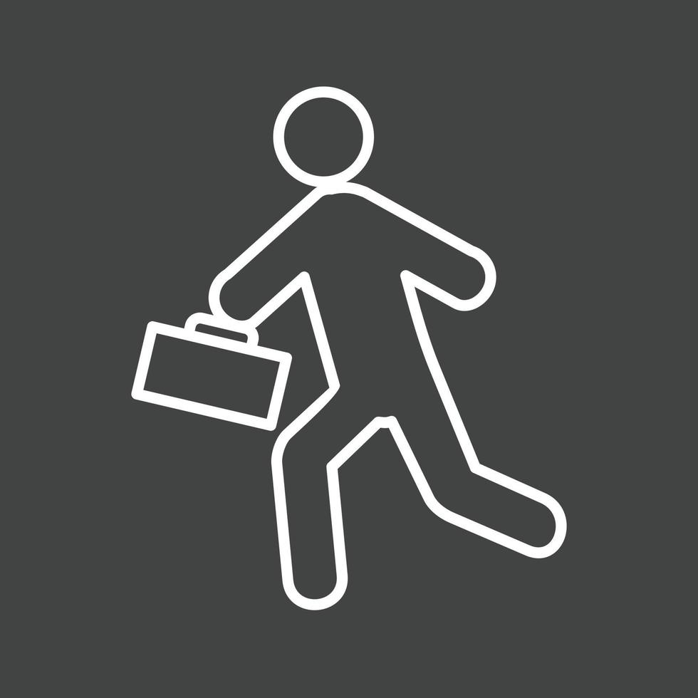 Late for Meeting Line Inverted Icon vector