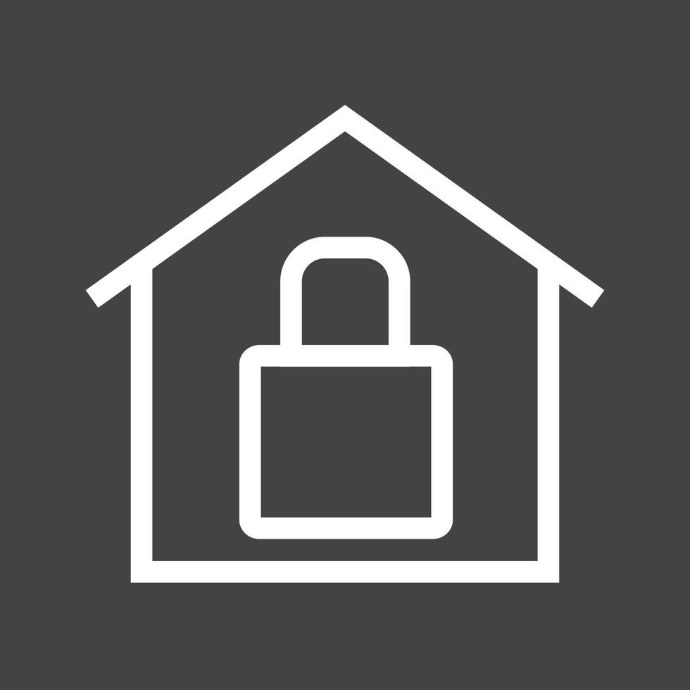 Secure House Line Inverted Icon vector