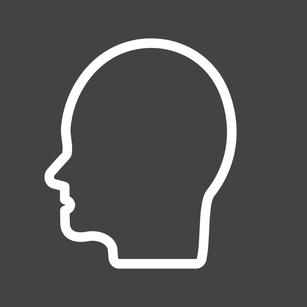 Human Face Line Inverted Icon vector