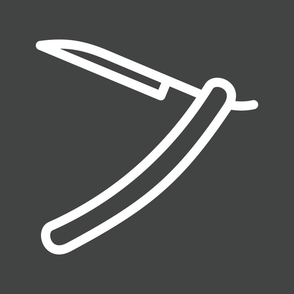 Straight Razor II Line Inverted Icon vector