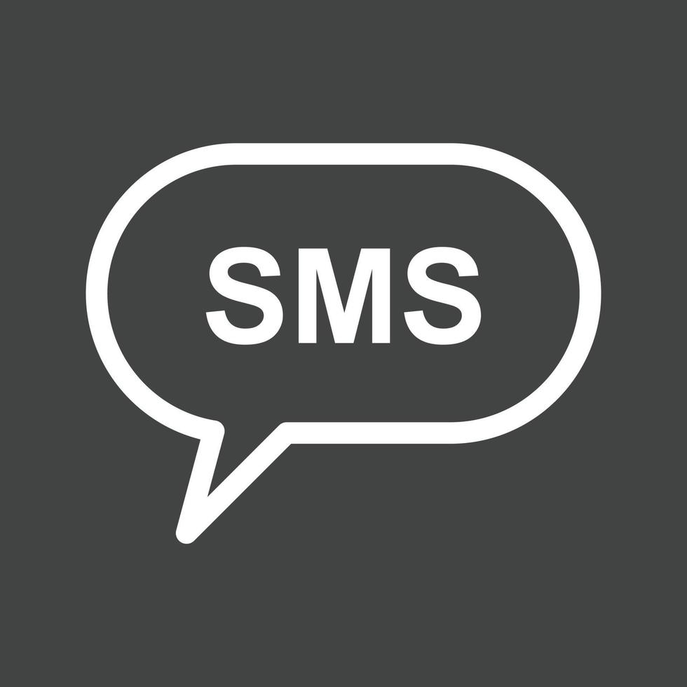 icono de línea de burbuja de sms invertida vector