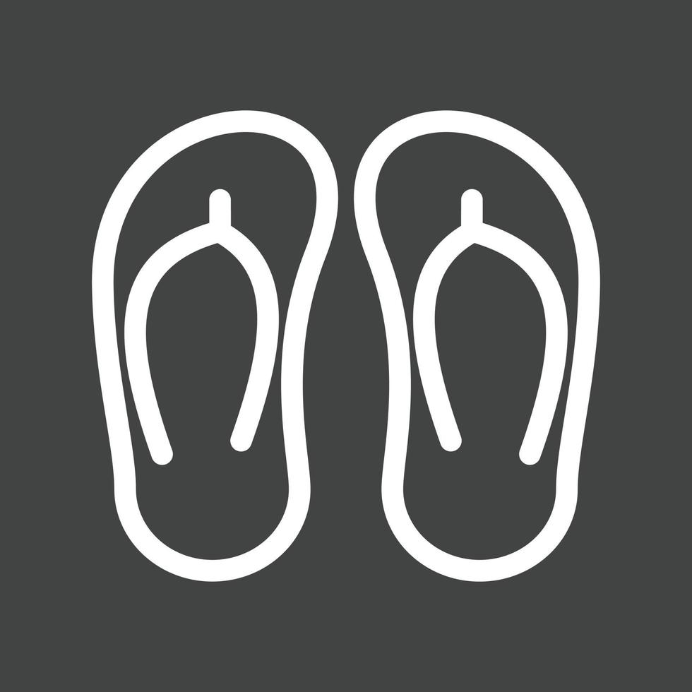 Slippers Line Inverted Icon vector