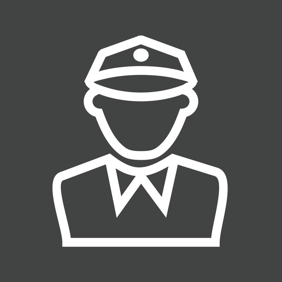 Police Man Line Inverted Icon vector