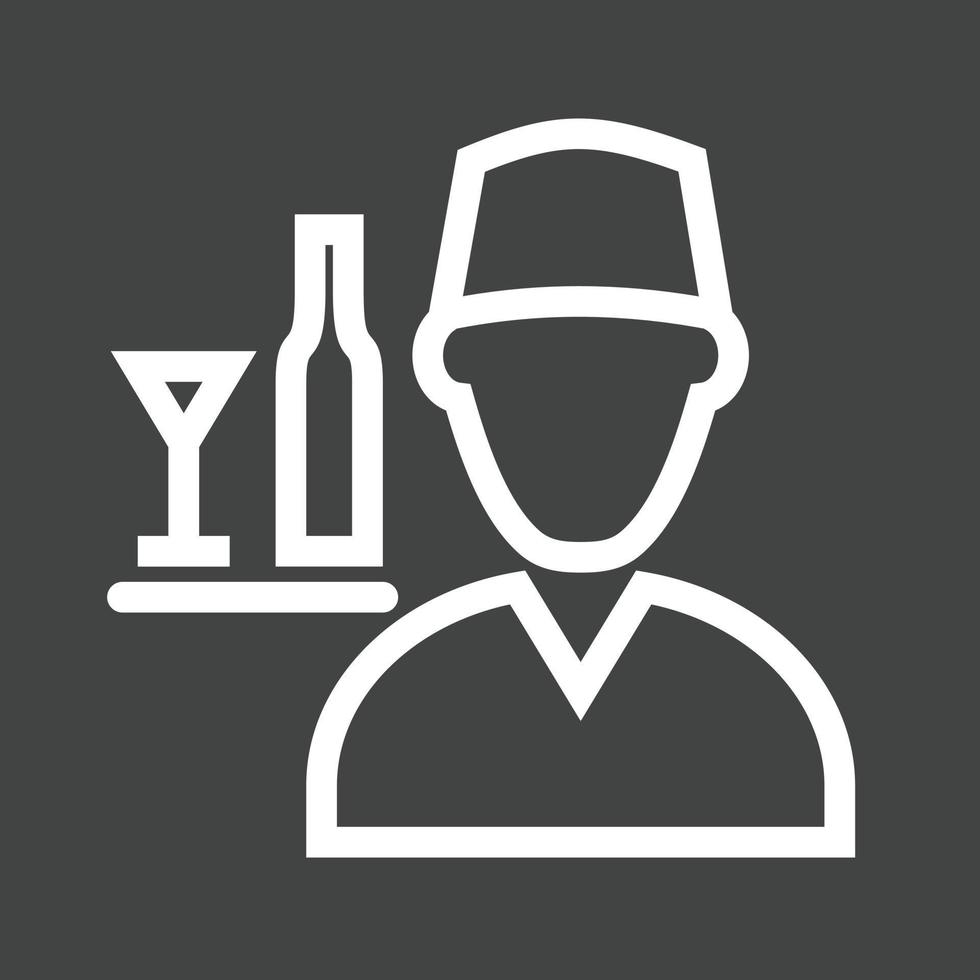 Waiter Line Inverted Icon vector
