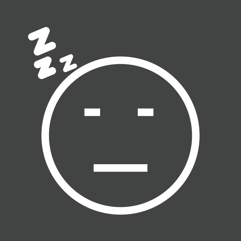 Sleepy I Line Inverted Icon vector