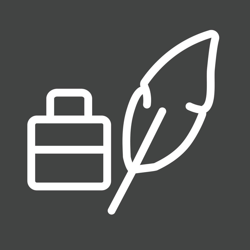 Feather Quill Line Inverted Icon vector