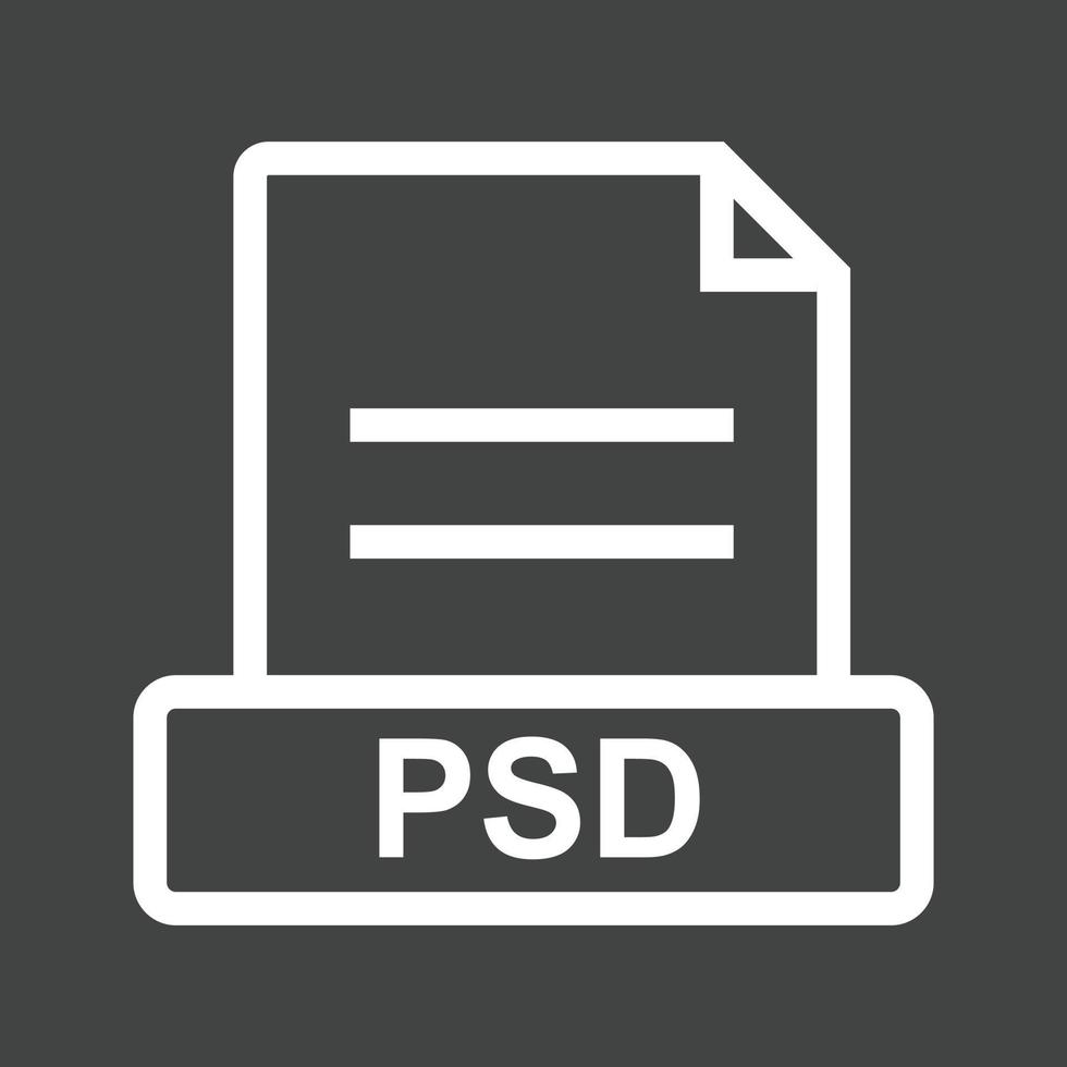 PSD Line Inverted Icon vector