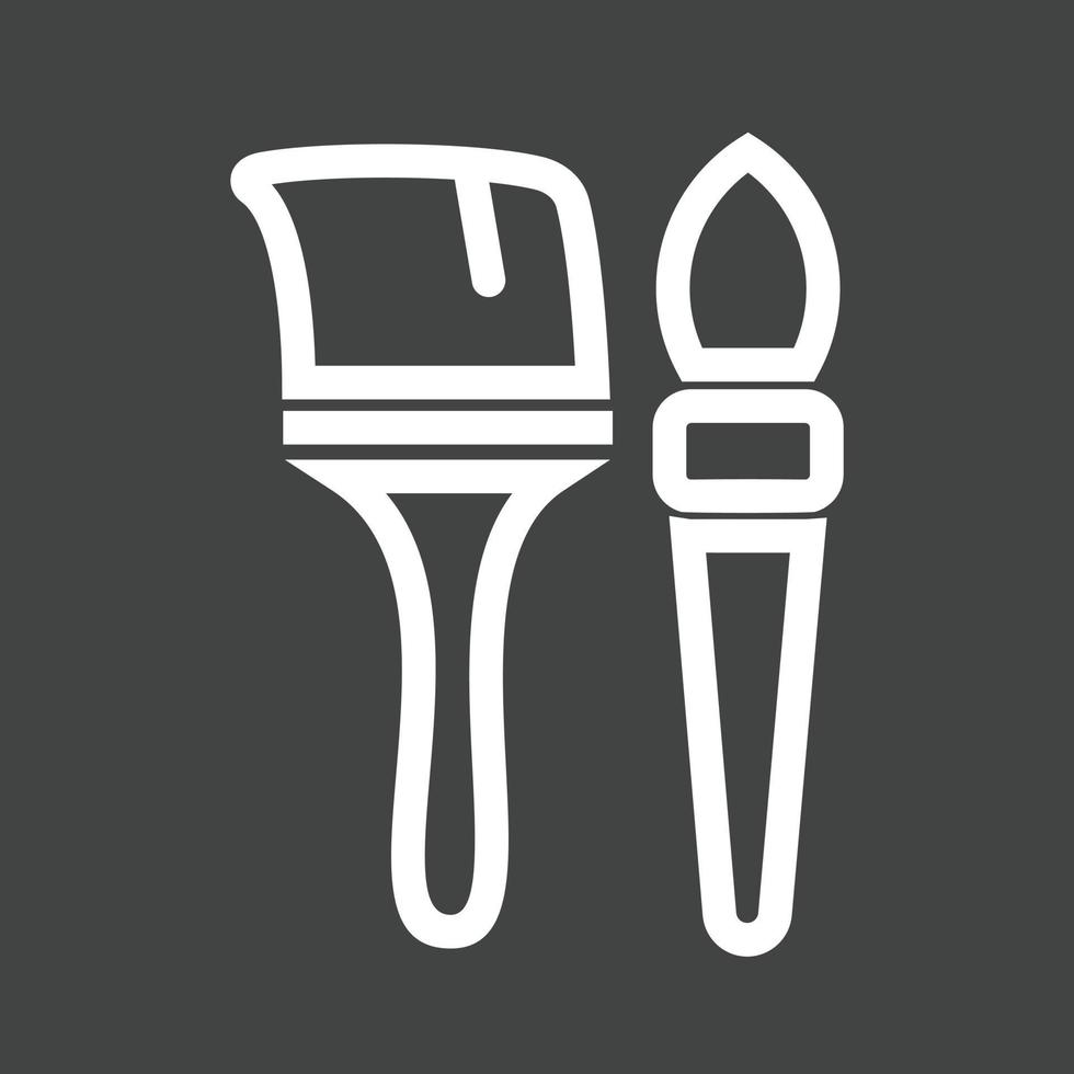 Paint Brushes Line Inverted Icon vector