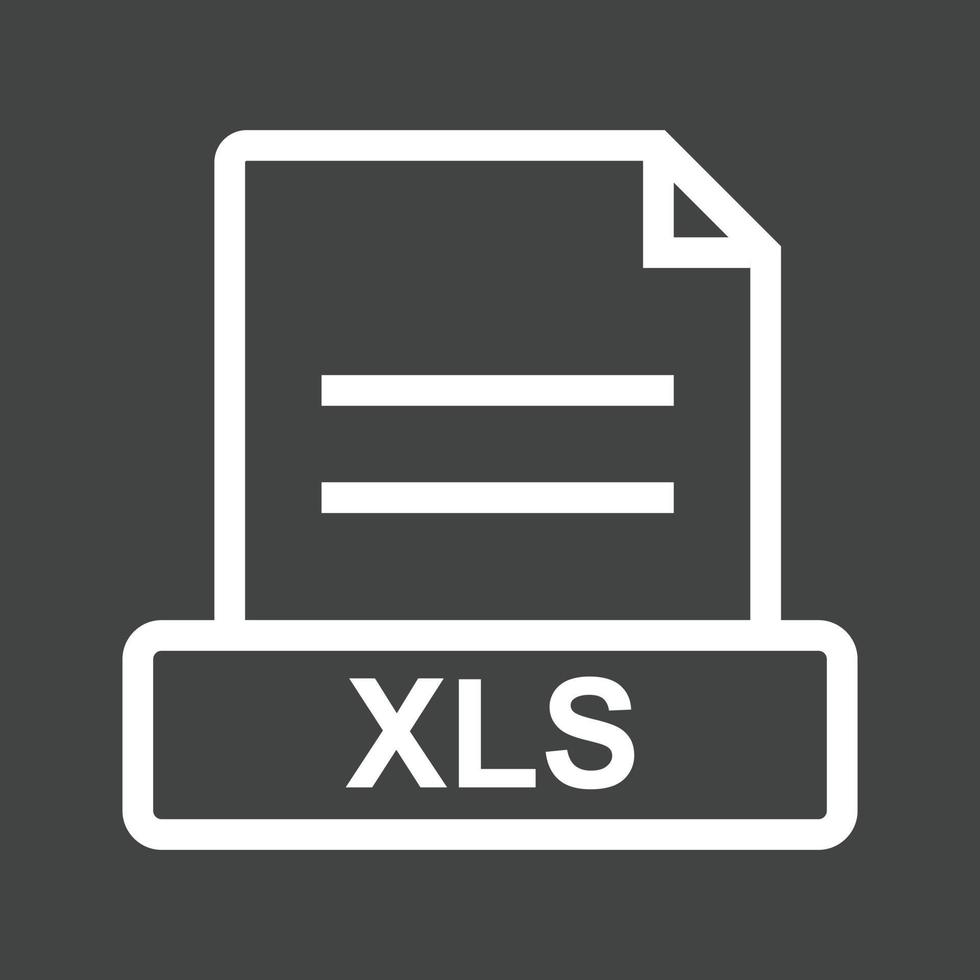 XLS Line Inverted Icon vector