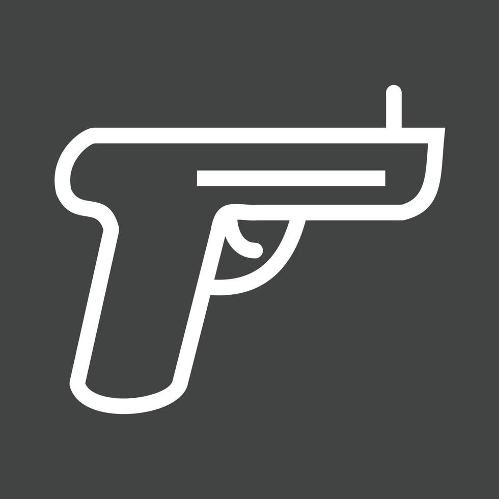 icono de línea de pistola de juguete invertida vector