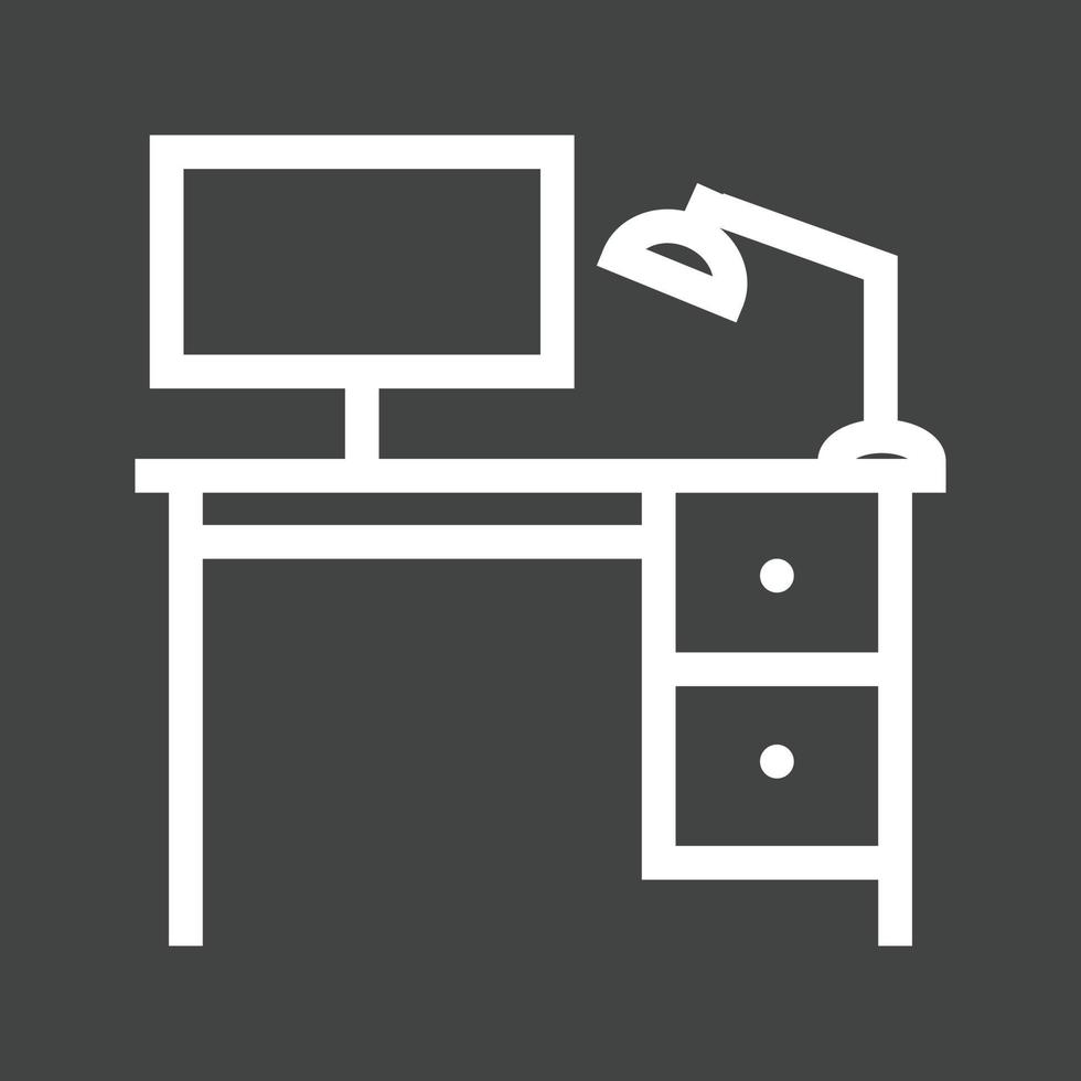 Office Desk Line Inverted Icon vector