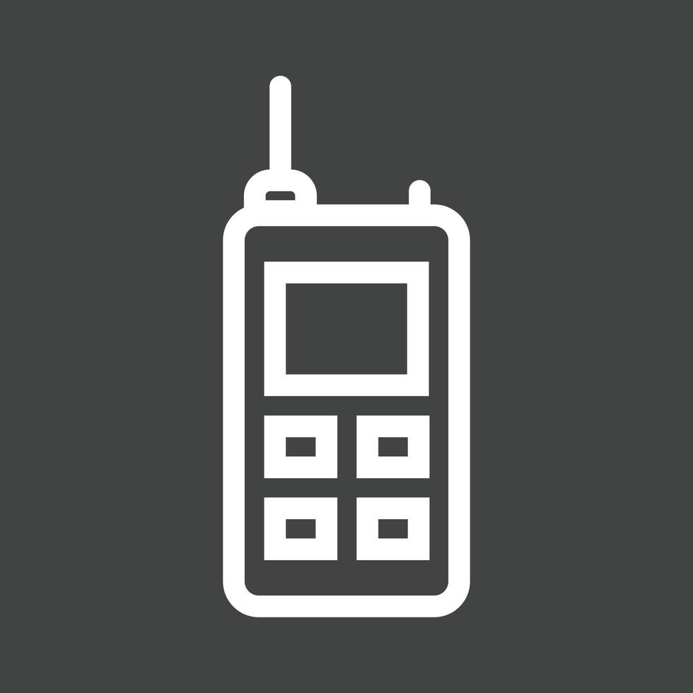 icono de línea de teléfono celular invertida vector