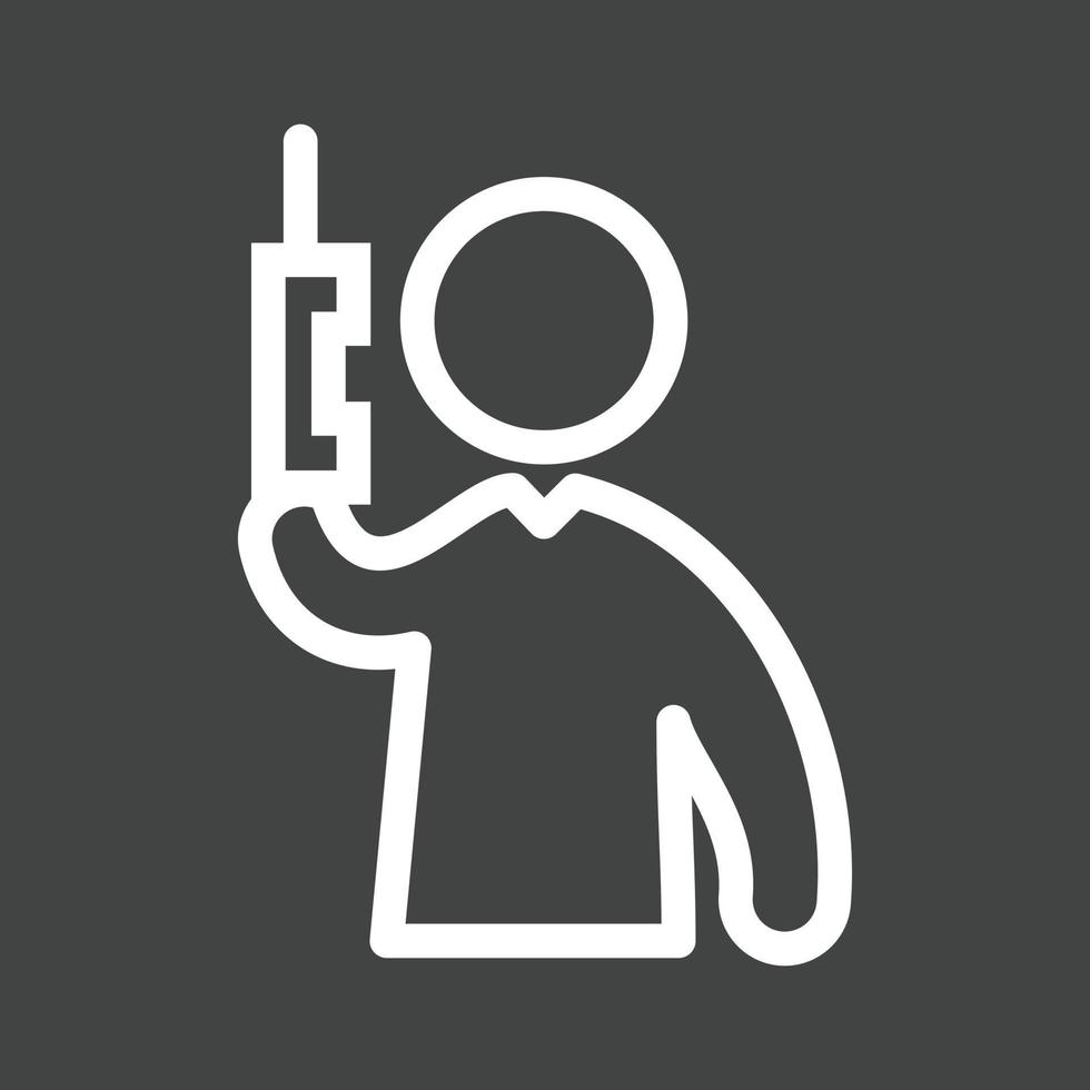 Talking on phone Line Inverted Icon vector