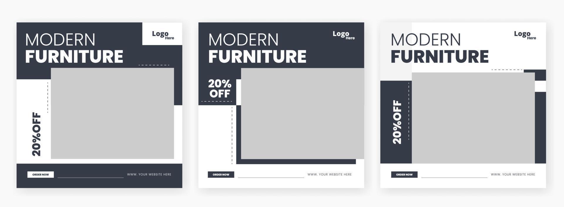 Furniture social media post template design vector