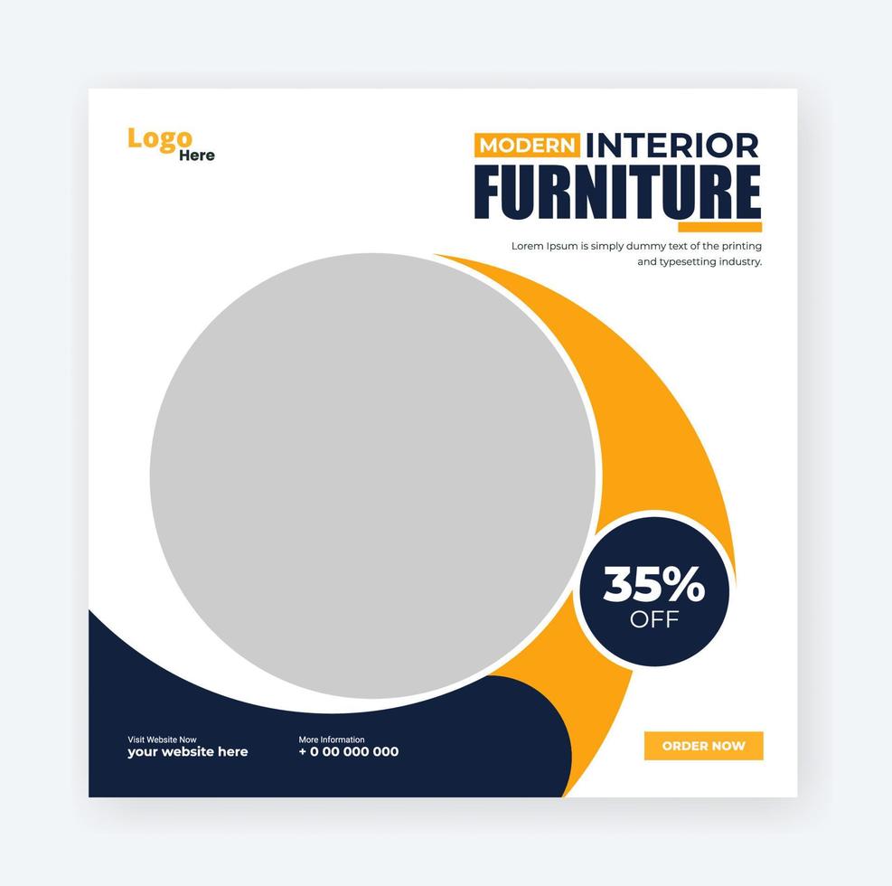 Furniture social media post template design vector