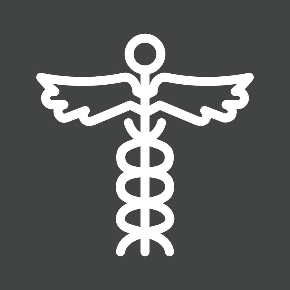 signo médico línea i icono invertido vector