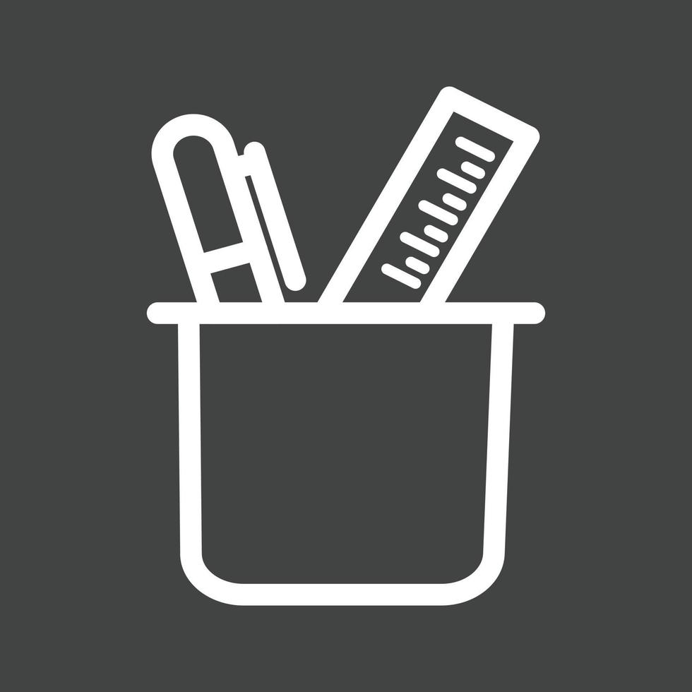 Stationery Holder Line Inverted Icon vector