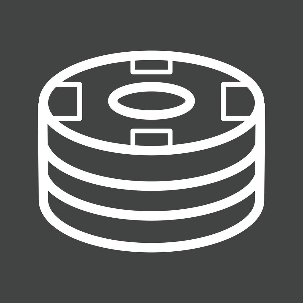 Poker Chips Line Inverted Icon vector