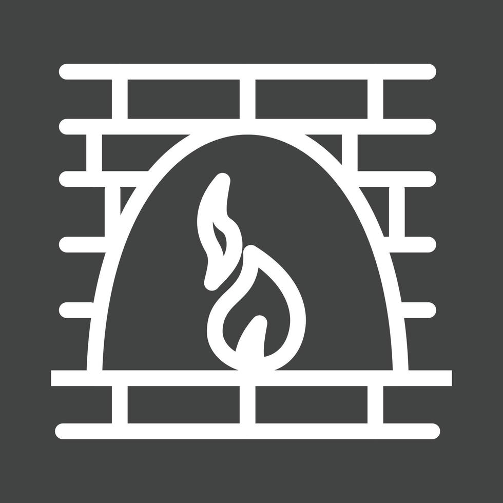 Fire Oven Line Inverted Icon vector