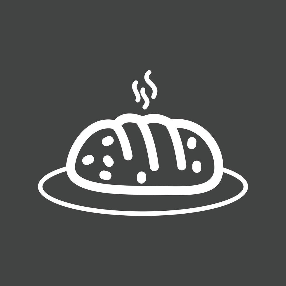 Hot Bread Line Inverted Icon vector