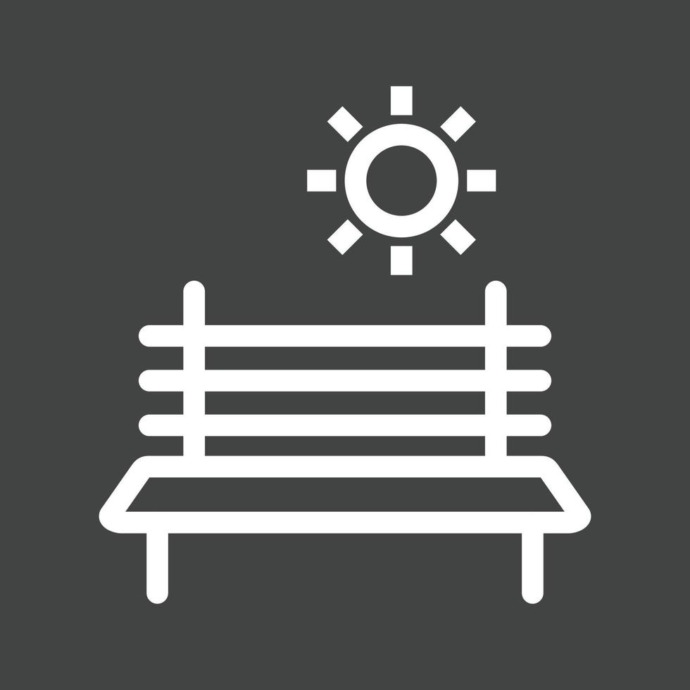 Bench in Park Line Inverted Icon vector